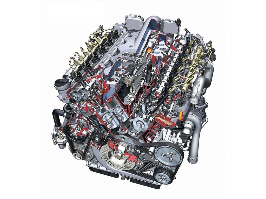 Przekrój silnika V12 TDi Fot. Audi